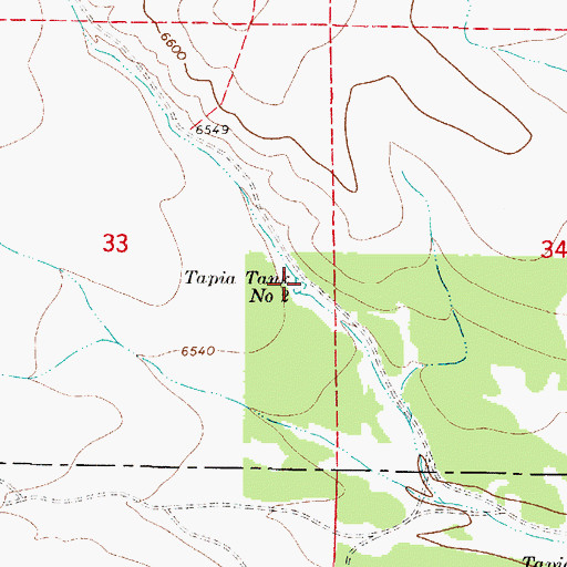 Topographic Map of Tapia Tank Number 2, NM