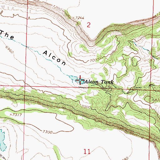 Topographic Map of The Alcon, NM