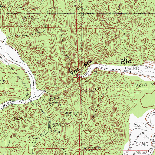 Topographic Map of The Box, NM