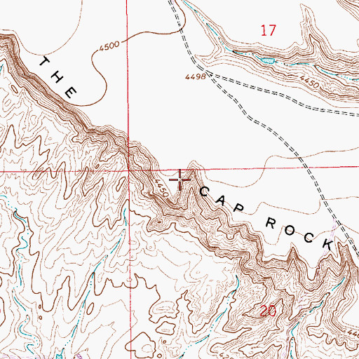 Topographic Map of The Cap Rock, NM