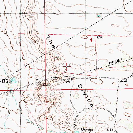 Topographic Map of The Divide, NM