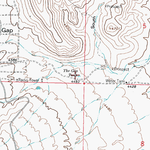 Topographic Map of The Gap Tank, NM