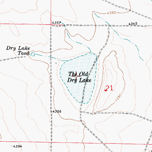 Topographic Map of The Old Dry Lake, NM