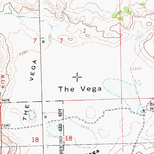 Topographic Map of The Vega, NM
