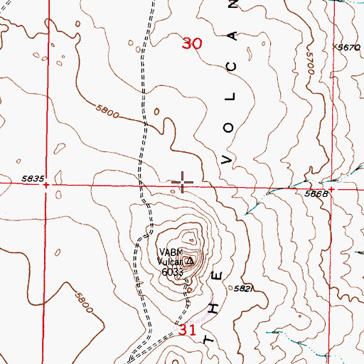 Topographic Map of The Volcanoes, NM