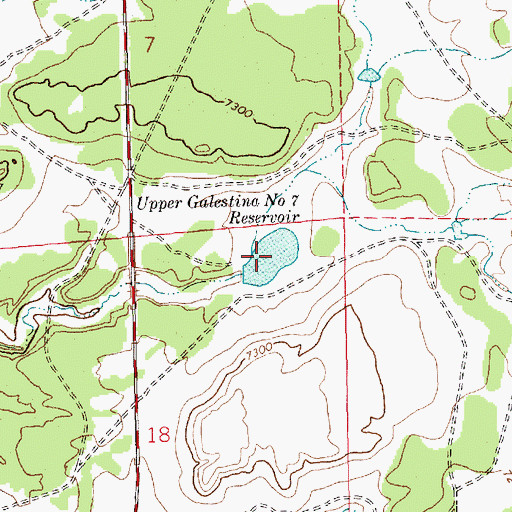 Topographic Map of Upper Galestina Number 7 Reservoir, NM