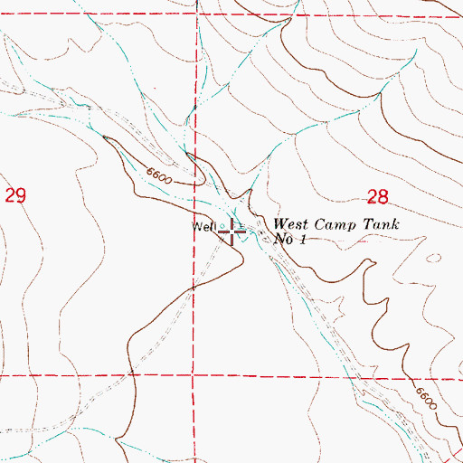 Topographic Map of West Camp Tank Number 1, NM