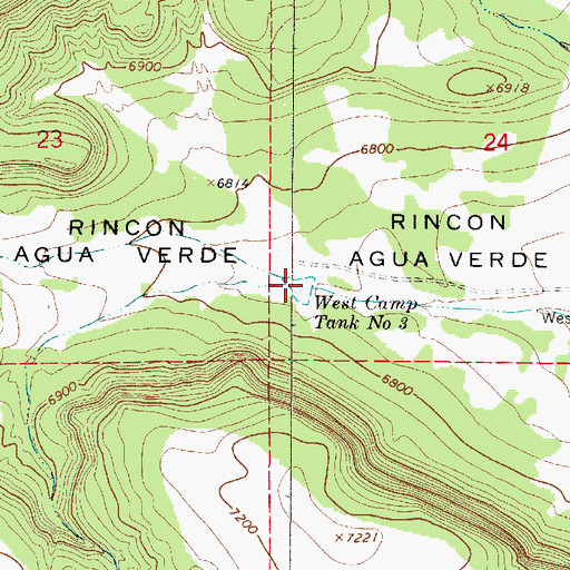 Topographic Map of West Camp Tank Number 3, NM