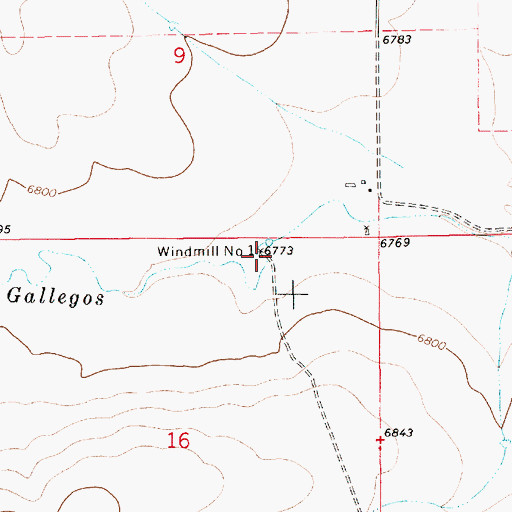 Topographic Map of Windmill Number 1, NM