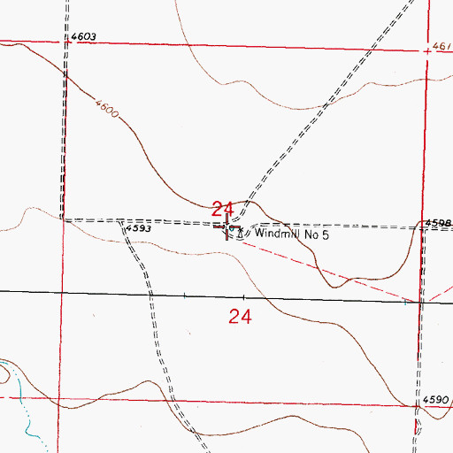 Topographic Map of Windmill Number 5, NM