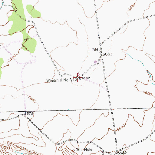 Topographic Map of Windmill Number A-12, NM