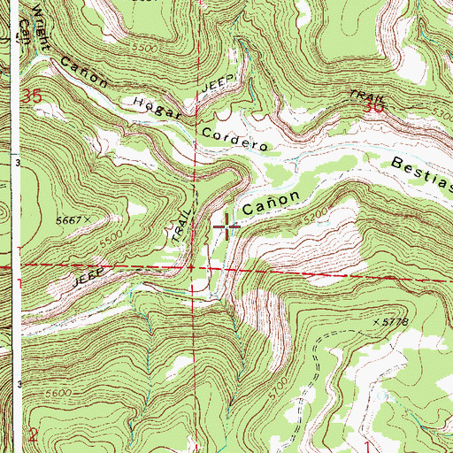 Topographic Map of Archuleta Canyon, NM