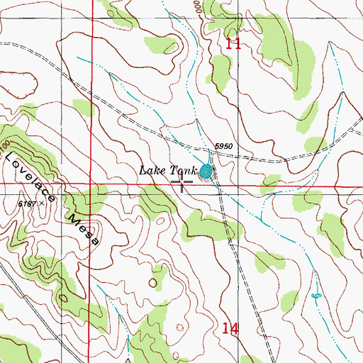 Topographic Map of Lake Tank, NM