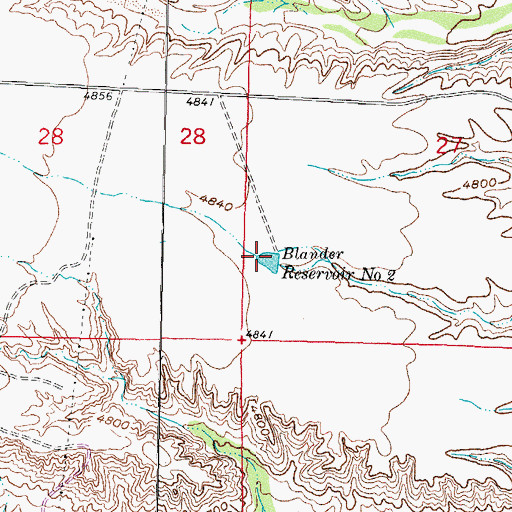 Topographic Map of Blander Reservoir Number One, NM