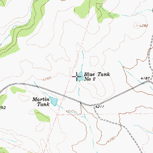 Topographic Map of Blue Tank Number Two, NM