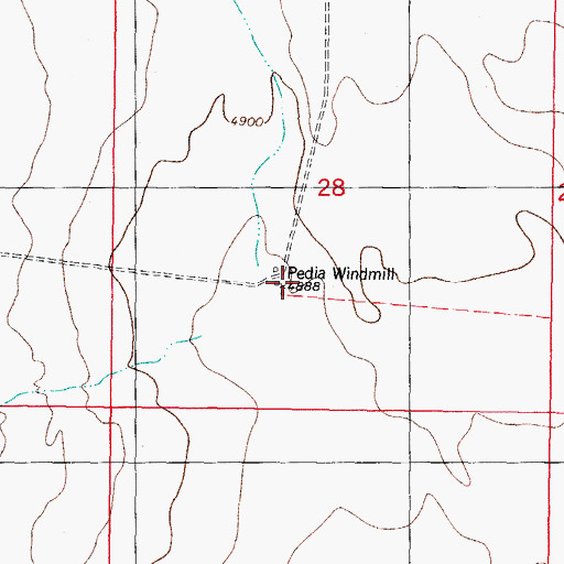 Topographic Map of Pedia Windmill, NM