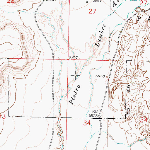 Topographic Map of Caada de Pedro Padilla, NM