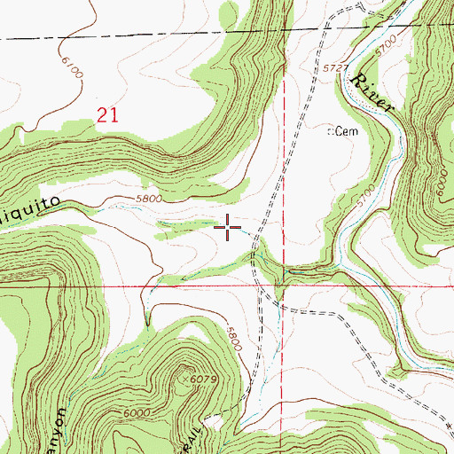 Topographic Map of Caon Agua Chiquito, NM