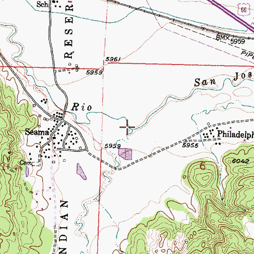 Topographic Map of Caada de Cruz, NM