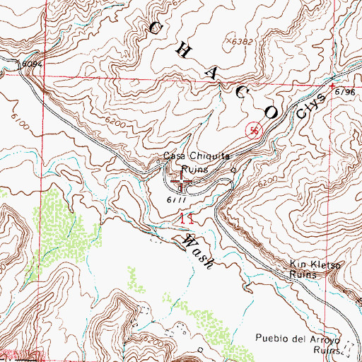 Topographic Map of Casa Chiquita (historical), NM