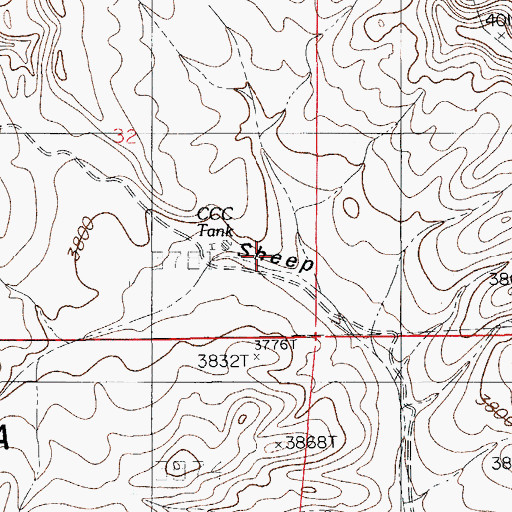 Topographic Map of CCC Tank, NM