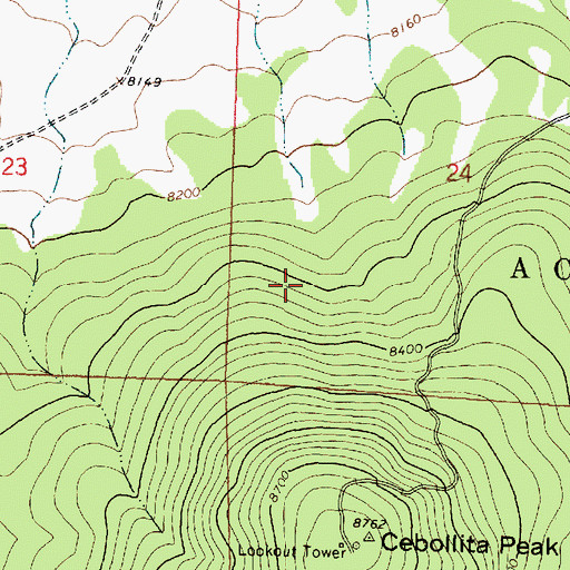 Topographic Map of Cebollita Peak, NM