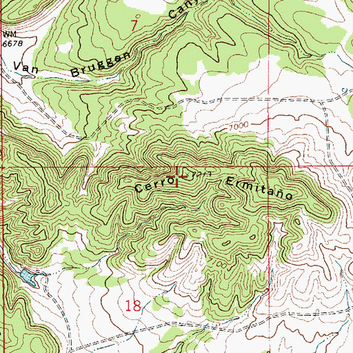 Topographic Map of Cerro Ermitano, NM