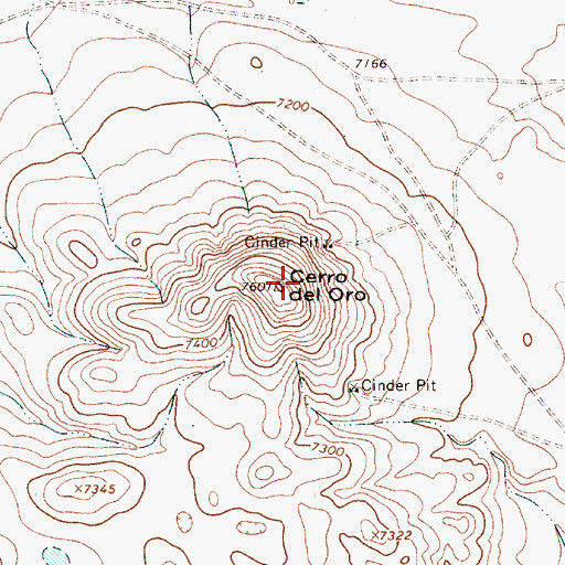 Topographic Map of Cerro de Ore, NM