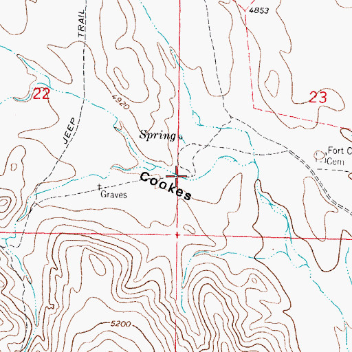 Topographic Map of Cookes Spring Station (historical), NM