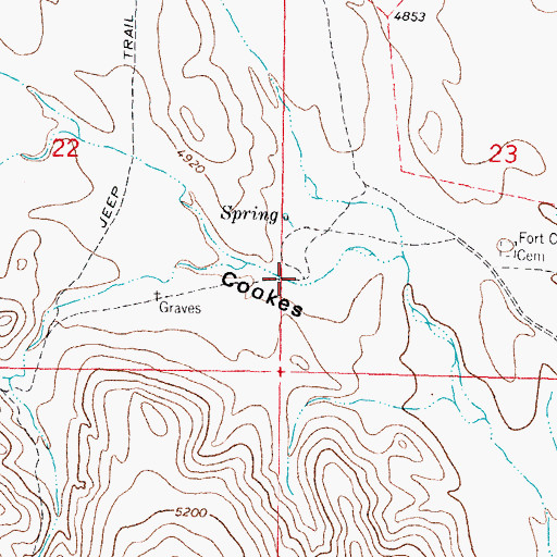 Topographic Map of Cookes Spring Station (historical), NM