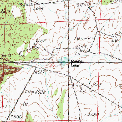 Topographic Map of Cuervo Lake, NM