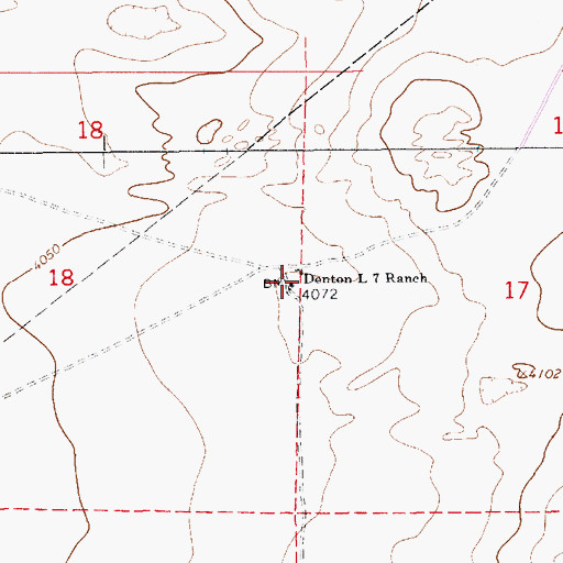 Topographic Map of Denton L Seven Ranch, NM
