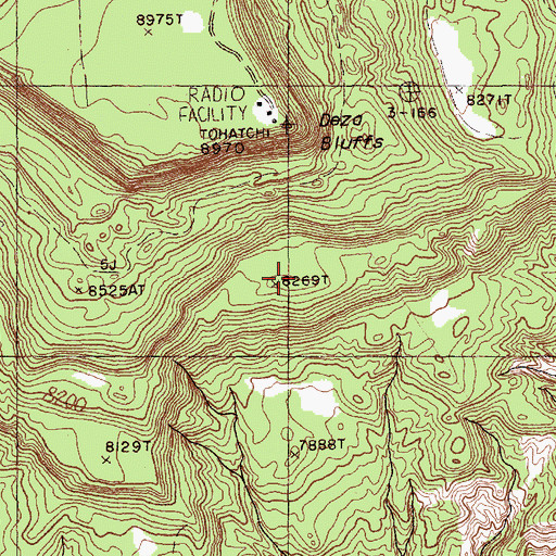 Topographic Map of Deza Bluffs, NM