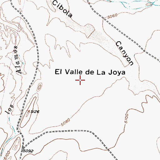 Topographic Map of El Valle de la Joya, NM
