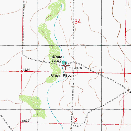 Topographic Map of Mose Tank, NM