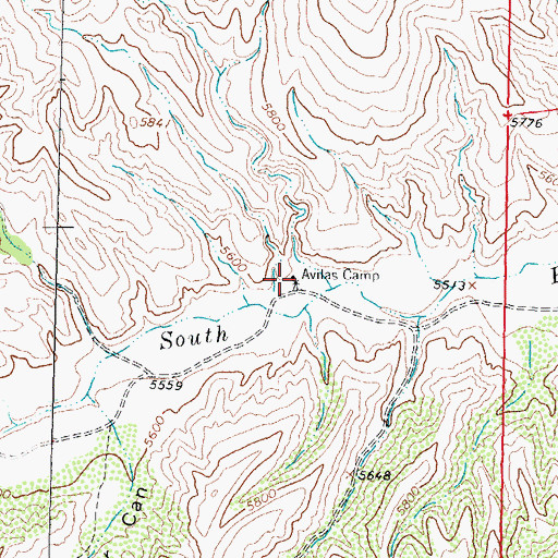 Topographic Map of Evans Ranch, NM