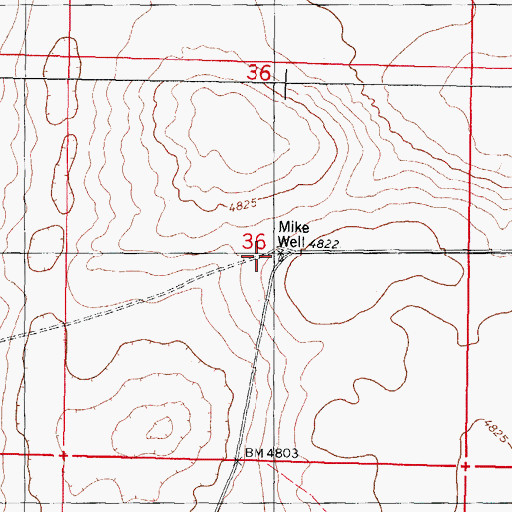 Topographic Map of Mike Well, NM