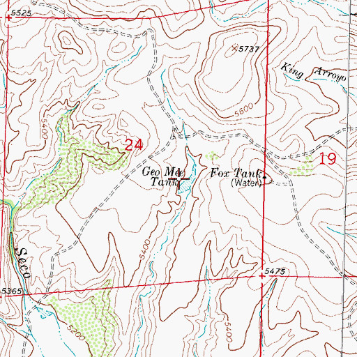 Topographic Map of George Mee Tank, NM