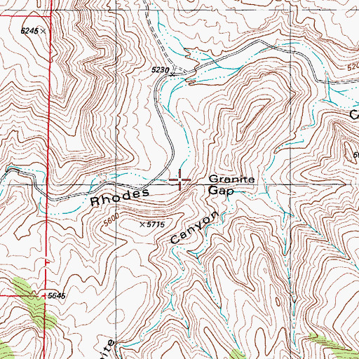 Topographic Map of Granite Gap, NM