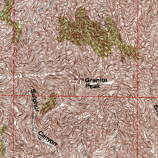 Topographic Map of Granite Peak, NM