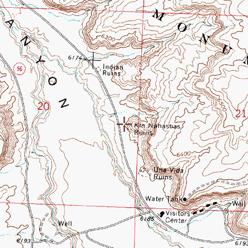 Topographic Map of Kin Nahasbasd (historical), NM