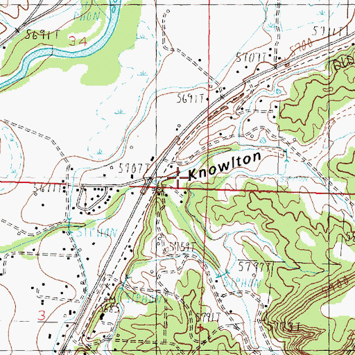 Topographic Map of Knowlton Canyon, NM