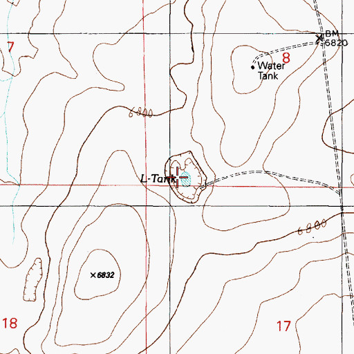 Topographic Map of L-Tank, NM