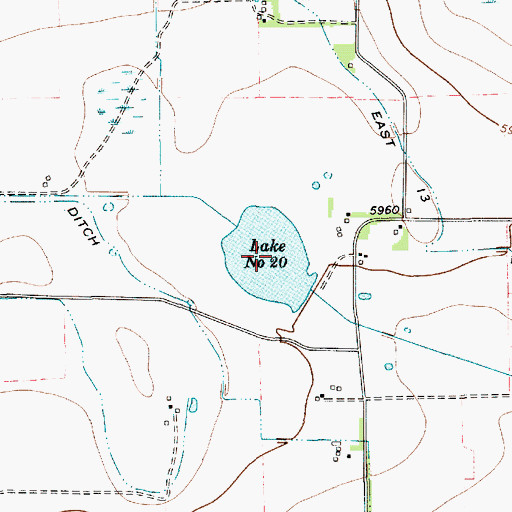 Topographic Map of Number Twenty Lake, NM