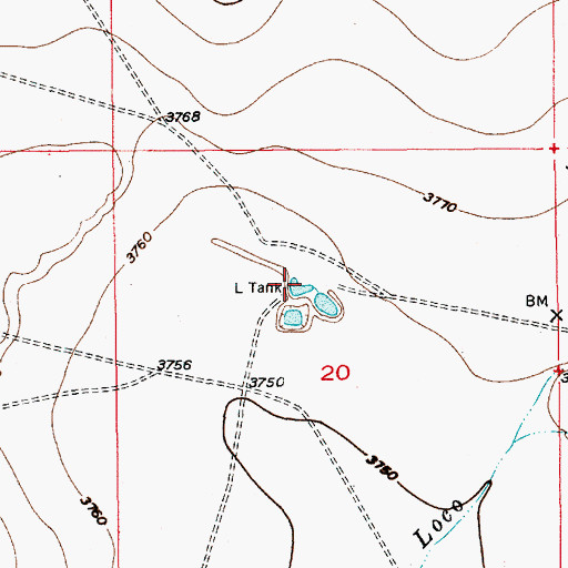 Topographic Map of Lake Tank, NM