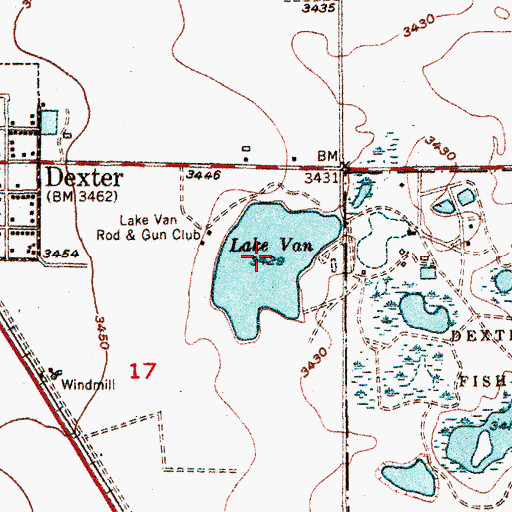 Topographic Map of Lake Van, NM
