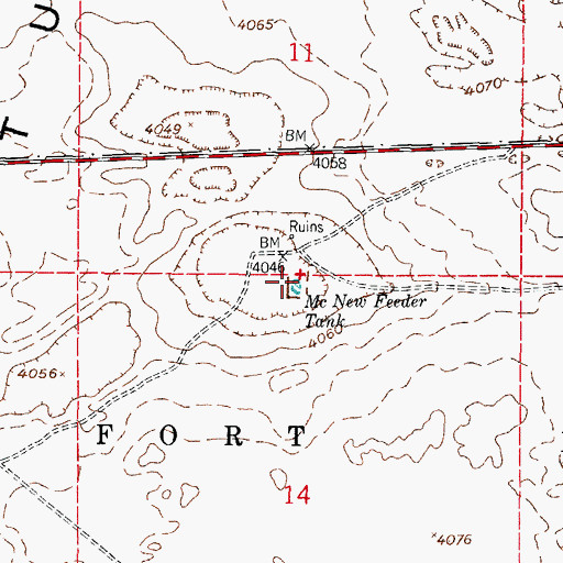 Topographic Map of McNew Feeder Tank, NM