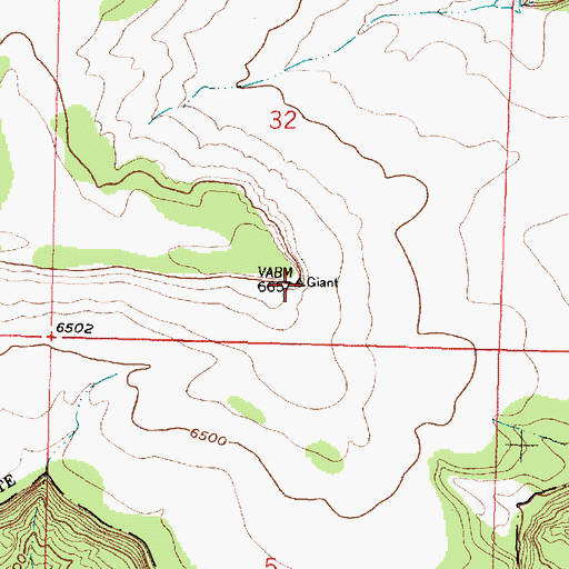 Topographic Map of Mesa Gigante, NM
