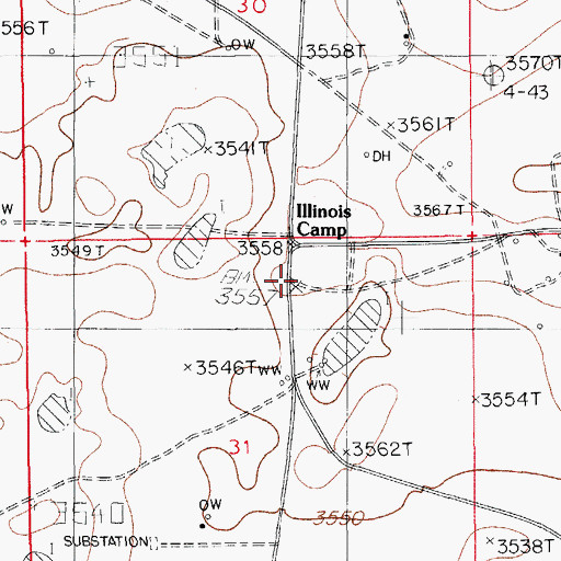 Topographic Map of Illinois Camp, NM