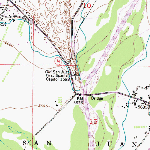 Topographic Map of Old San Juan, NM